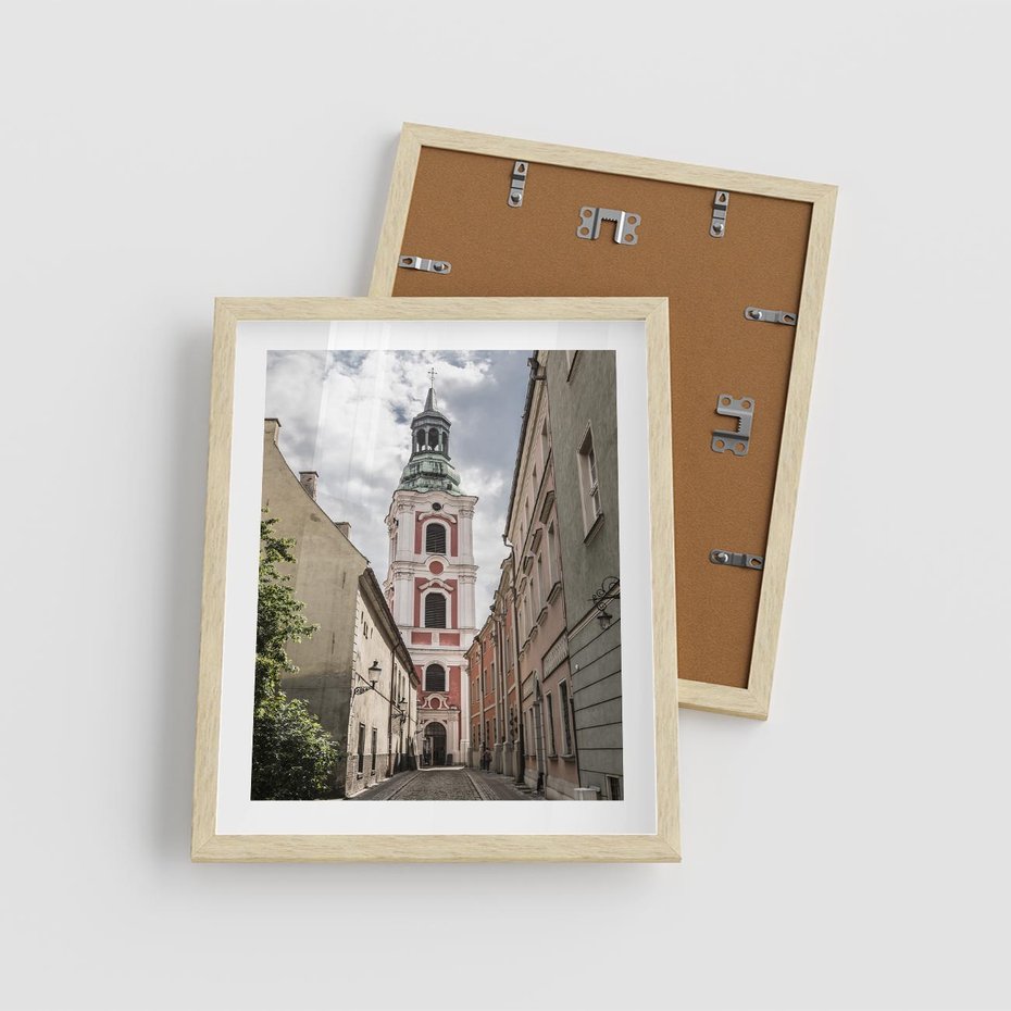 Plakat w ramie 40x50 - Magia perspektywy uliczki - uliczka, perspektywa - rama drewno