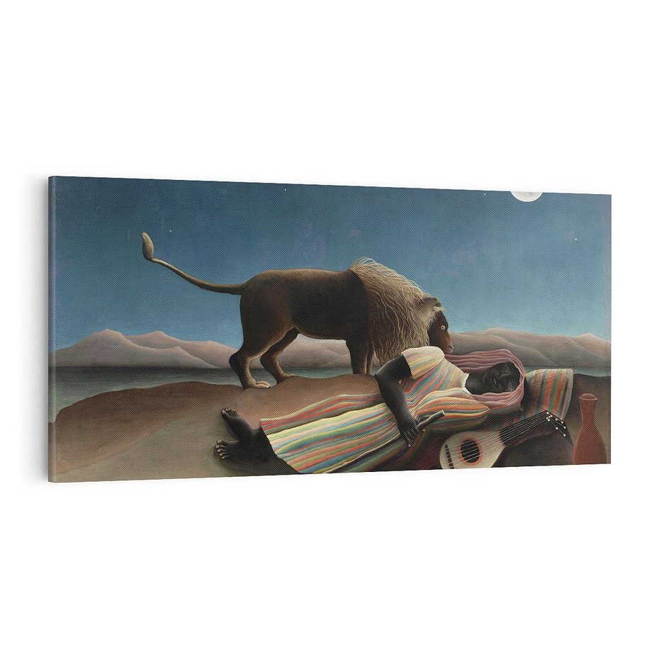 Obraz na płótnie 140x70 - "Sleeping Gypsy" (1897) Henriego Rousseau - Reprodukcja - reprodukcja, obraz na płótnie
