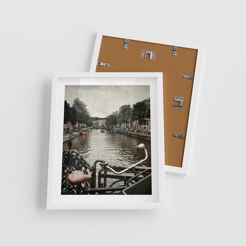 Plakat w ramie 40x50 - Miasto na Wodzie - holenderskie kanały, amsterdam - rama biała