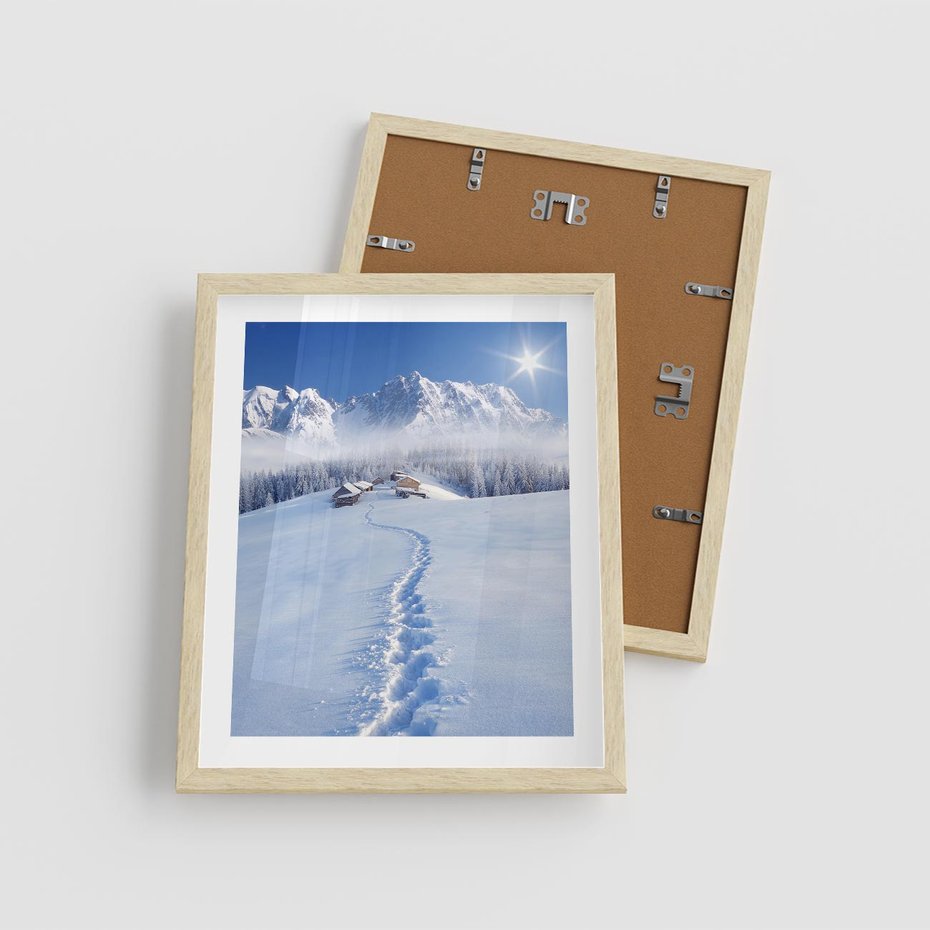 Plakat w ramie 40x50 - Magia zimowych gór - zima, góry - rama drewno
