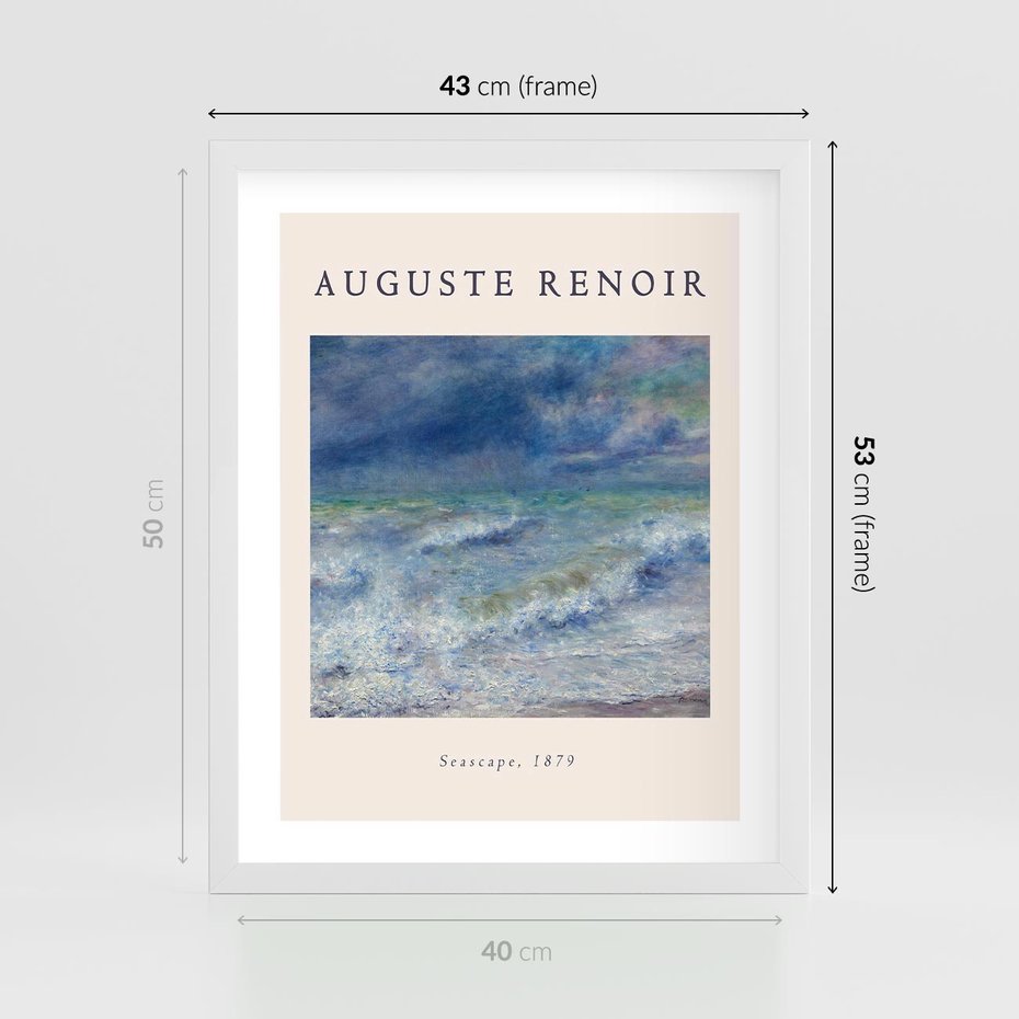 Plakat w ramie 40x50 - Auguste Renoir: Plakat z Pięknem Morza - auguste renoir, reprodukcja - rama biała