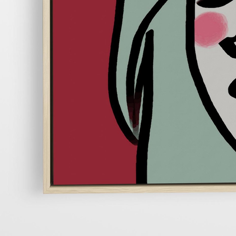 Obraz w ramie 80x80 - Ekspresja Linii - nowoczesny plakat, mocna linie - rama drewno