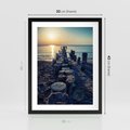 Plakat w ramie 30x40 - Zachód Słońca nad Morzem - morze, zachód - rama czarna