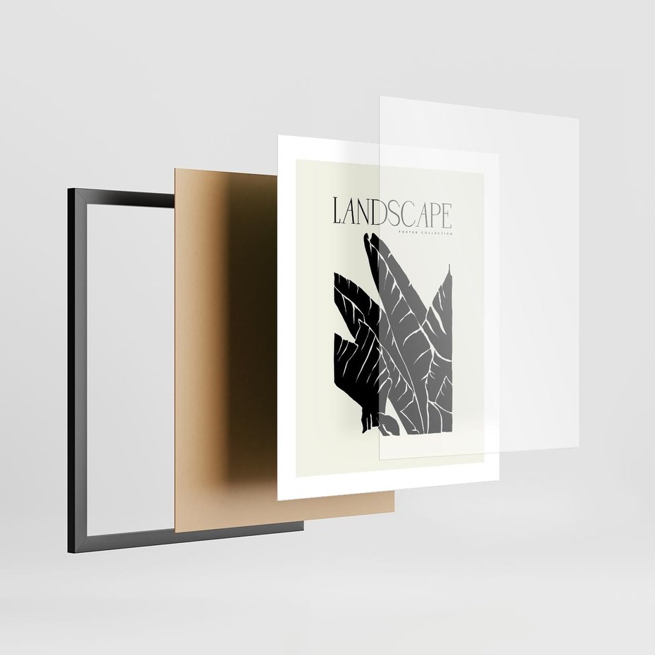 Plakat w ramie 40x50 - Rytmy roślinnego życia - nowoczesna sztuka, minimalistyczny styl - rama czarna