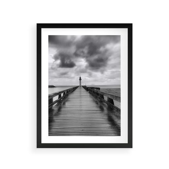 Plakat w ramie 40x50 - Romantyczny pomost z latarnią - pomost, latarnia - rama czarna