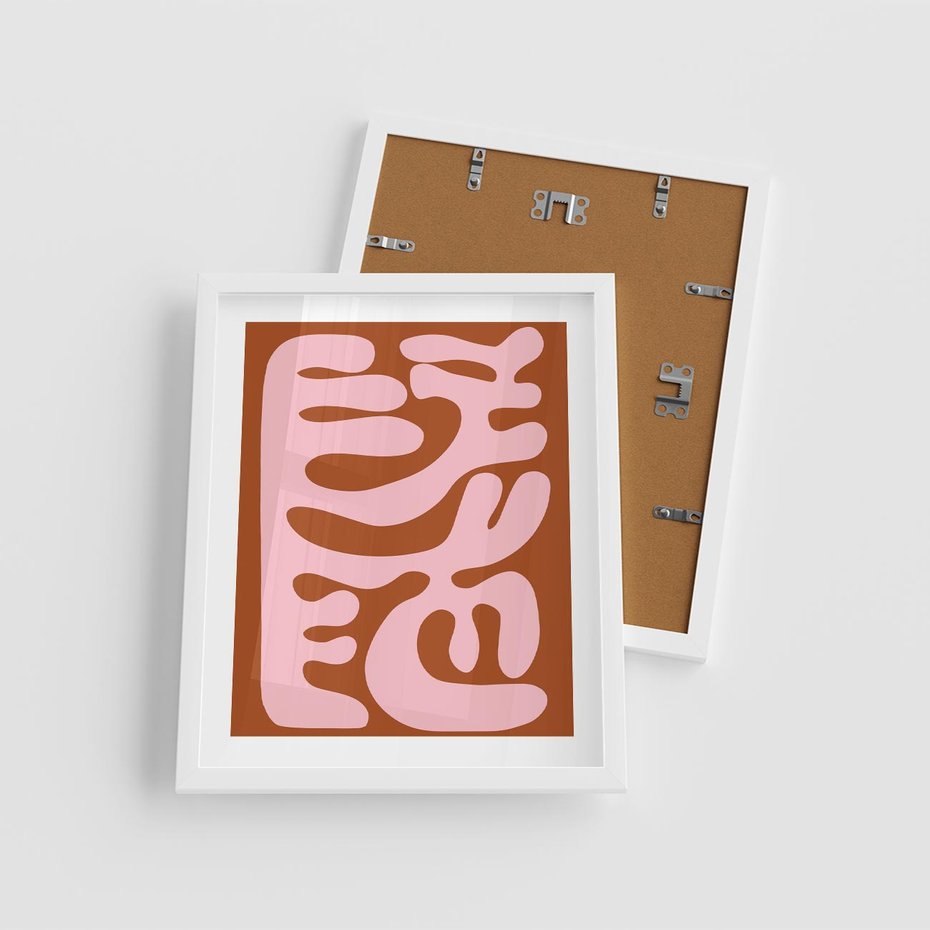 Plakat w ramie 40x50 - Migotliwe Boho Marzenia - abstrakcyjny obraz, plakat - rama biała