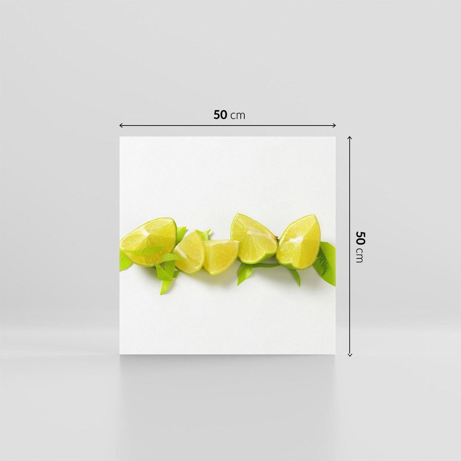 Obraz na płótnie 50x50 - owocowa eksplozja - limonki, owoce