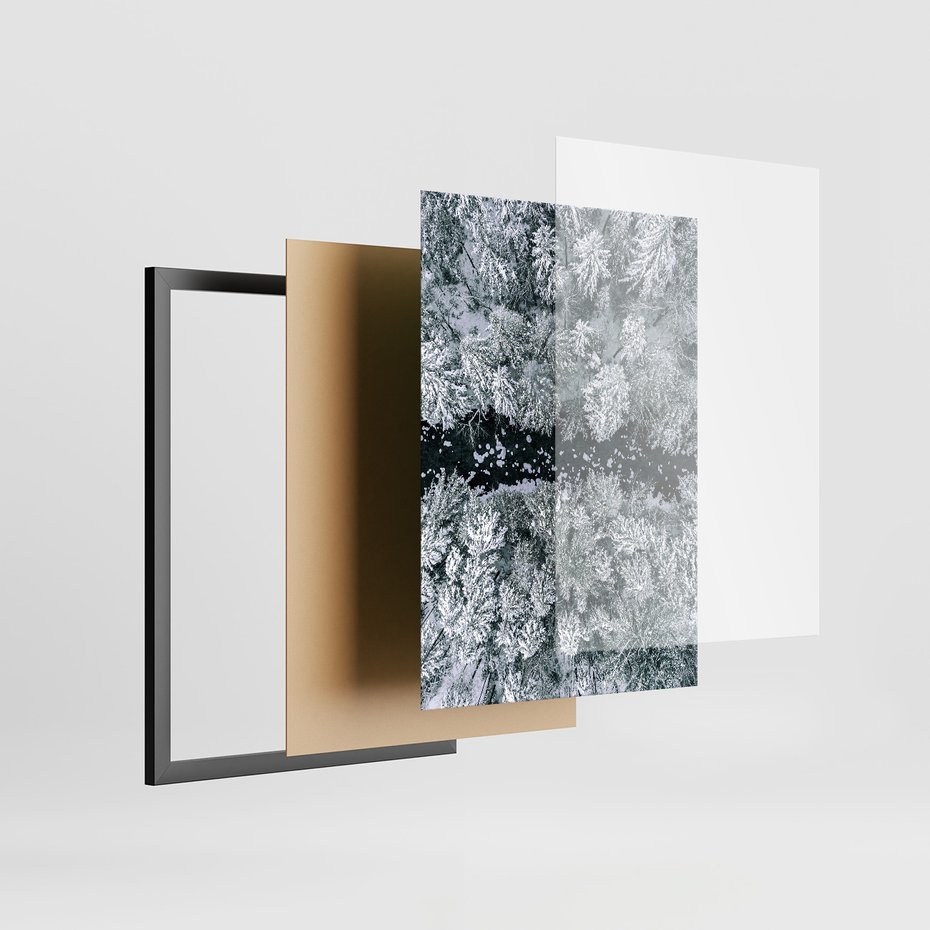 Zestaw obrazy w ramie 50x70 galeria - Zimowa, przygoda, cytat, typografia - rama czarna