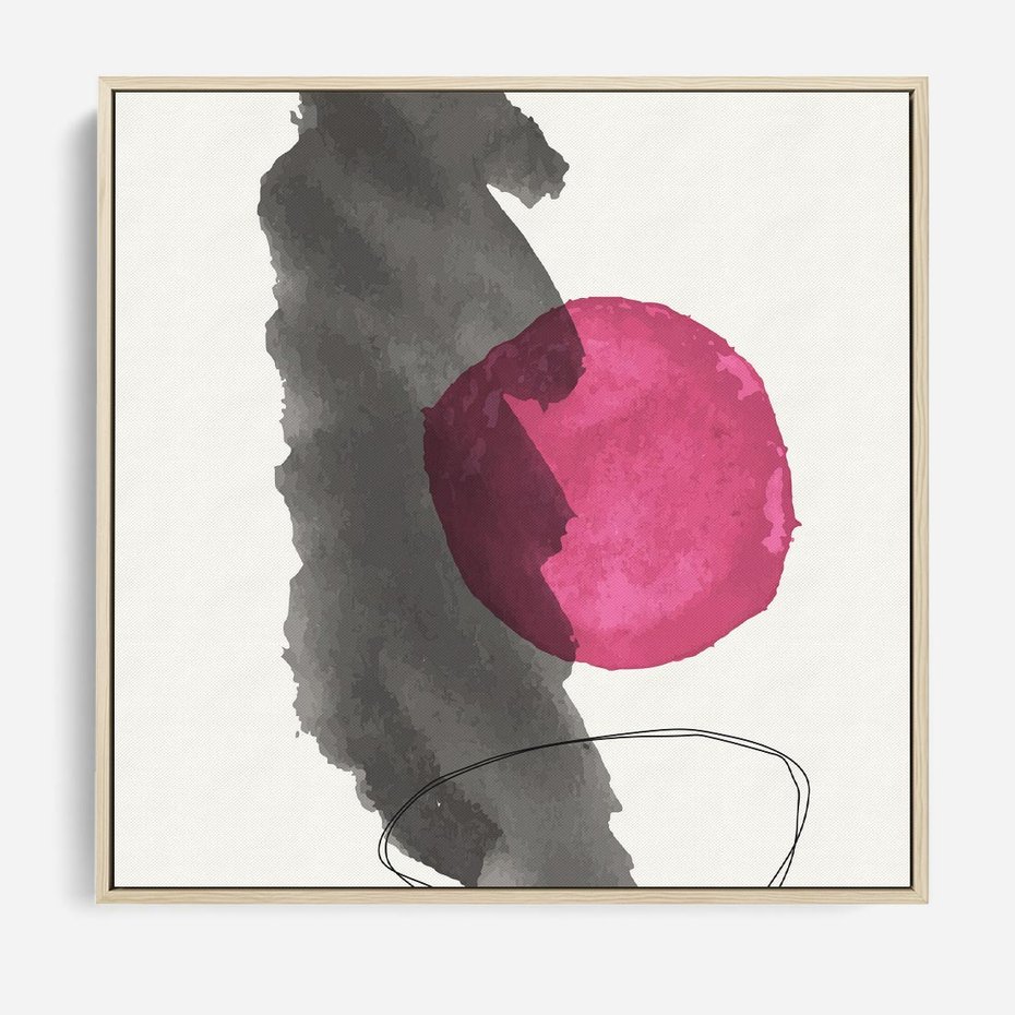 Obraz w ramie 80x80 - Bezczasowe Rytmy - abstrakcyjne nieregularne plamy, czarny - rama drewno