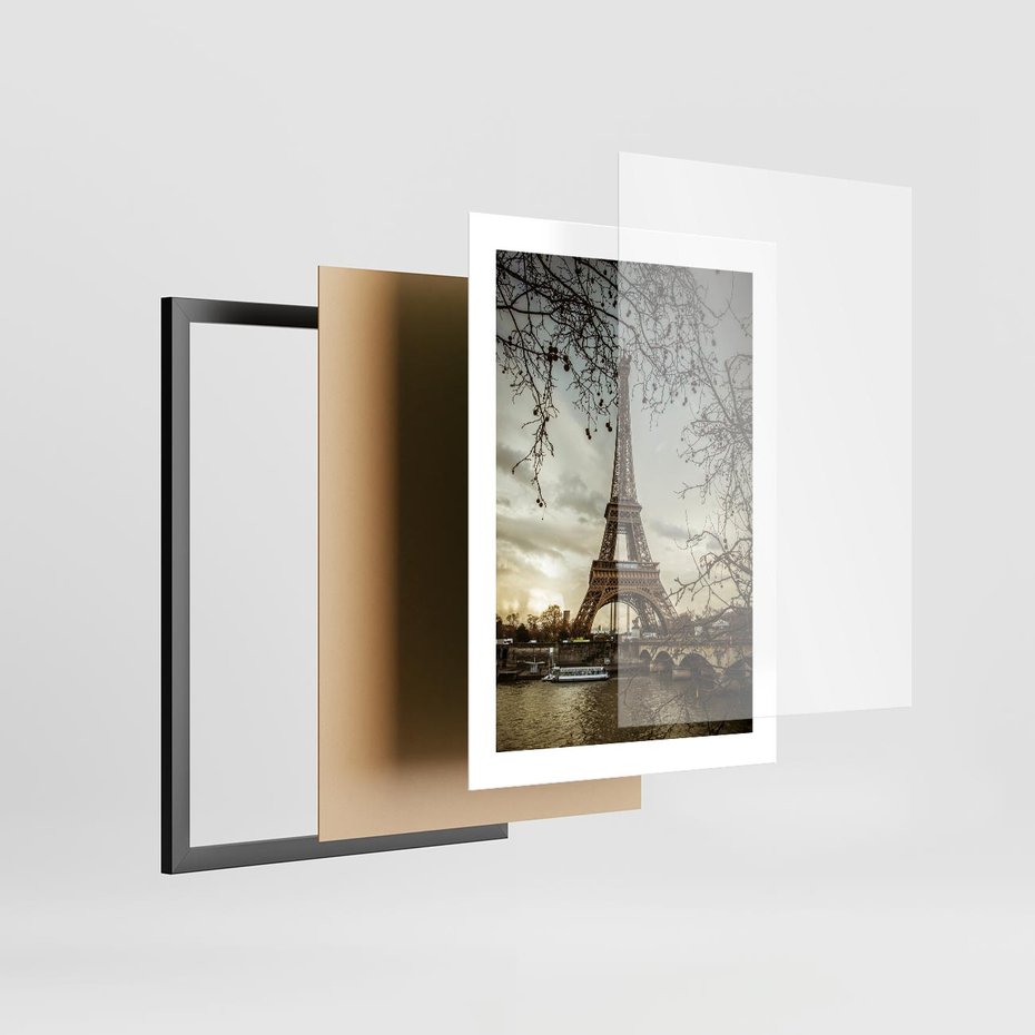 Plakat w ramie 30x40 - Uroczystość w Paryżu - Paryż, wieża - rama czarna
