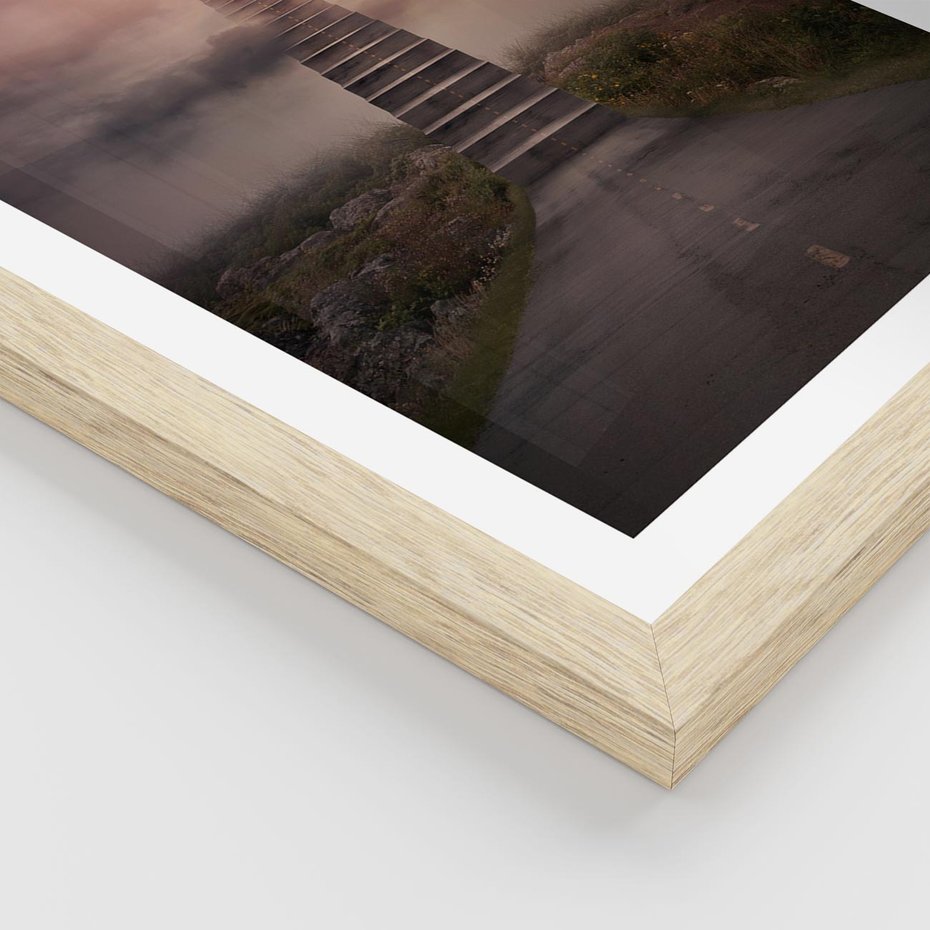 Plakat w ramie 50x70 - Wędrówka po malowniczej drodze - droga, schody - rama drewno