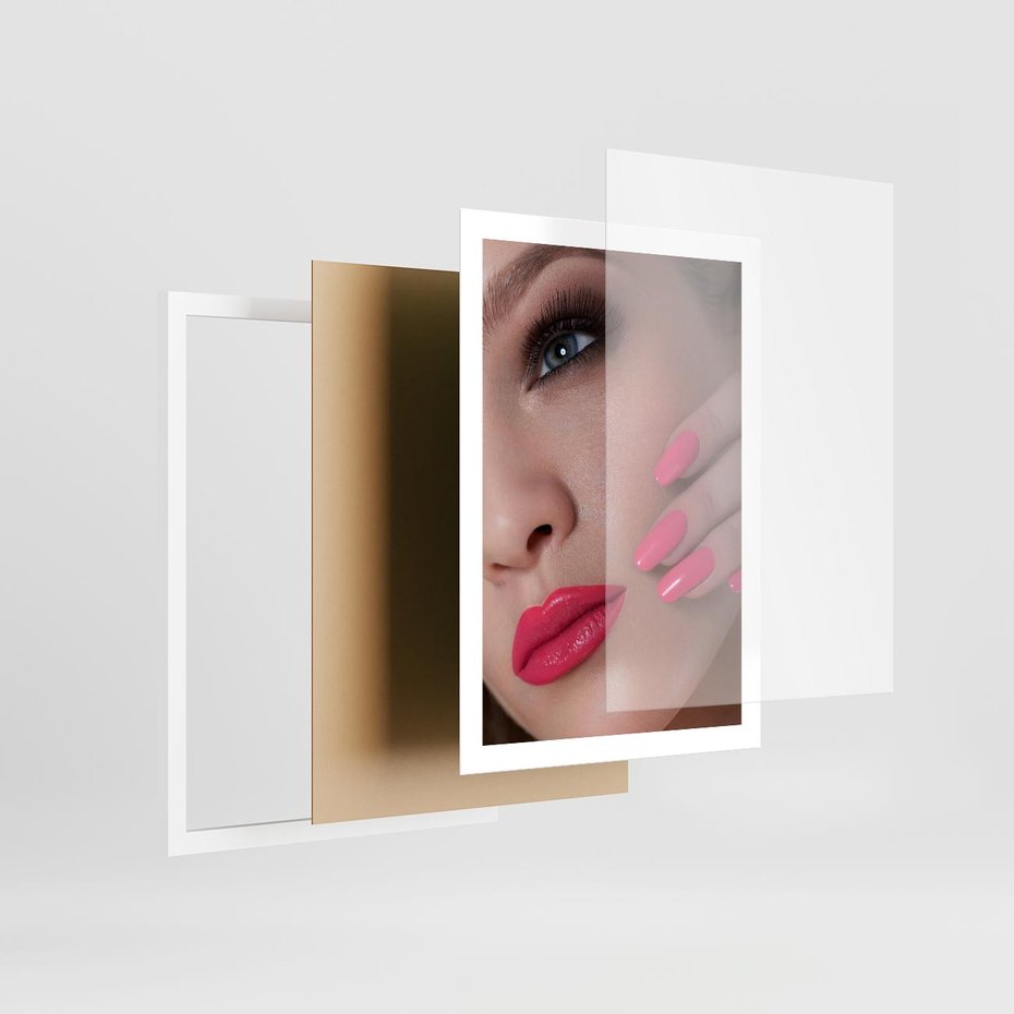 Plakat w ramie 50x70 - Usta, manicure, spa: kobieca harmonia - usta, manicure - rama biała