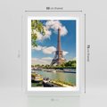 Plakat w ramie 50x70 - Paryżska ikona Francji - wieża Eiffla, Paryż - rama biała