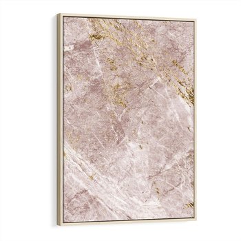 Obraz w ramie 80x120 - Wyjątkowa Stylizacja - marmur, złoto - rama drewno