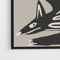 Obraz w ramie 70x100 - Ekspresja Skandynawskiego Światła - skandynawska sztuka, lis - rama czarna