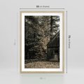 Plakat w ramie 50x70 - Dom w Lesie - chatka w lesie, górski domek - rama drewno