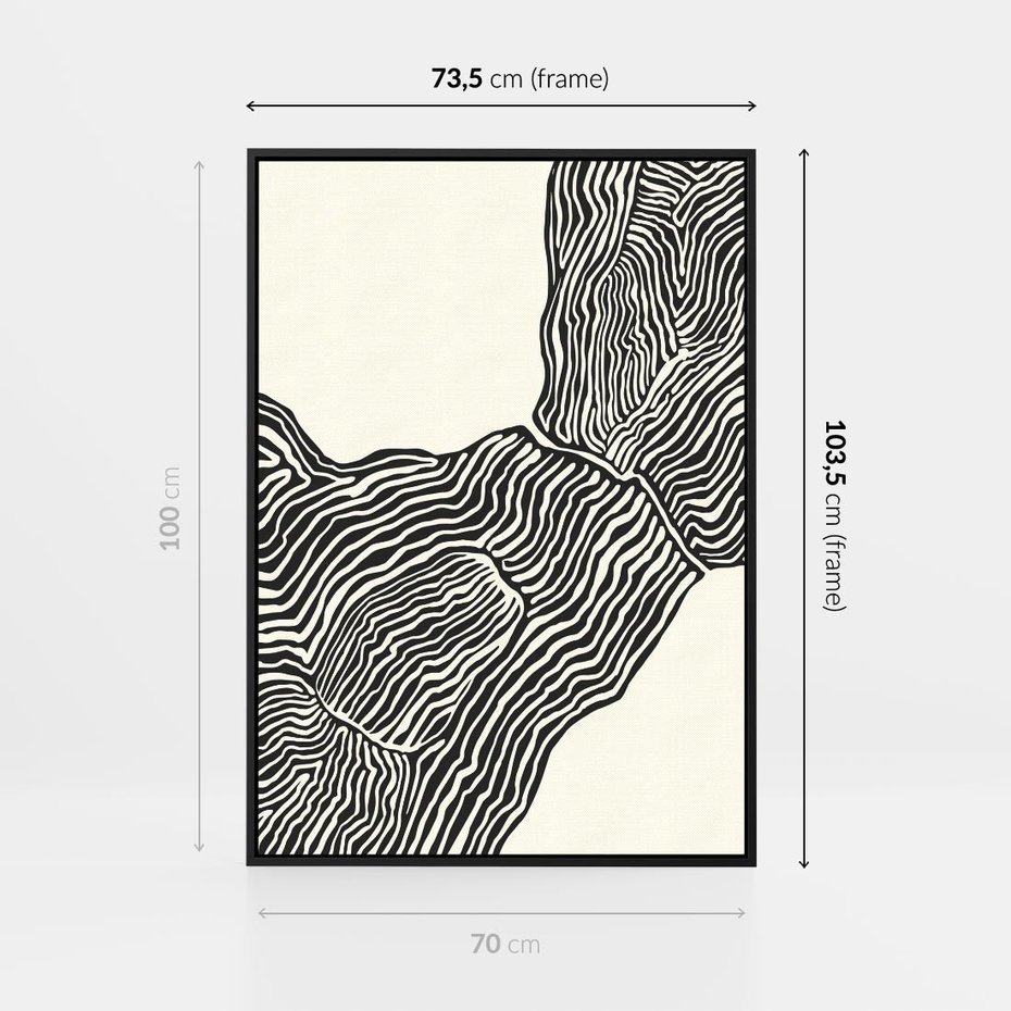 Obraz w ramie 70x100 - Migoczące Kontury - boho plakat, rycina - rama czarna