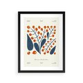 Plakat w ramie 30x40 - Minimalistyczna Uroda Jarzębin - jarzębiny, niebieskie liście - rama czarna