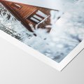 Plakat bez ramy 21x30 - Zimowe Ustronie w Lesie - domek w lesie, zimowy las