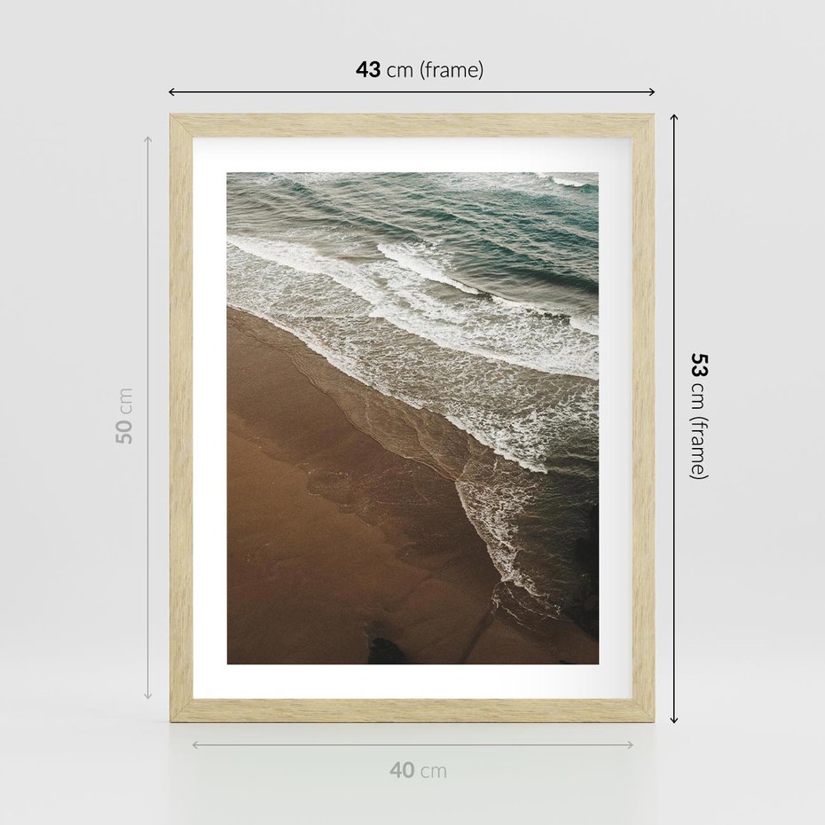 Plakat w ramie 40x50 - Spokój nad plażą - plaża, morze - rama drewno
