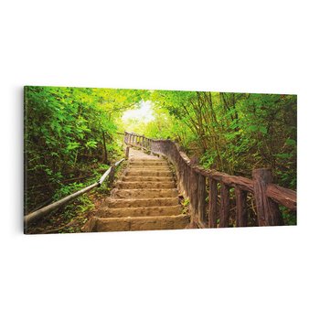 Obraz na płótnie 120x60 - Magiczne schody w lesie - schody, las