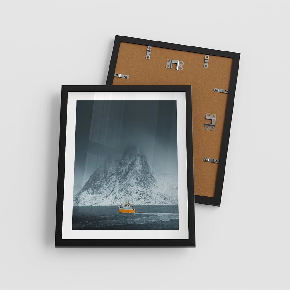 Plakat w ramie 40x50 - Skandynawski pejzaż - skadynawski, pejzaż - rama czarna