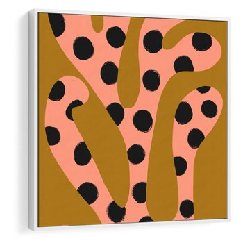 Obraz w ramie 80x80 - Rozkwitająca Wolność Boho - abstrakcyjne boho kształty, dziwne - rama biała