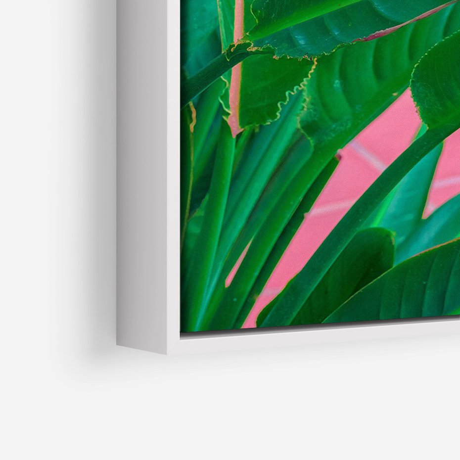 Obraz w ramie 70x100 - Odezwij się do przeszłości - liście, retro - rama biała