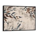 Obraz w ramie 100x70 - Refleksje liściowych barw - abstrakcyjne kształty, przypominają liście - rama czarna