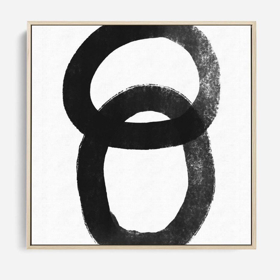 Obraz w ramie 50x50 - Kształtując Granice - abstrakcja, minimalizm - rama drewno