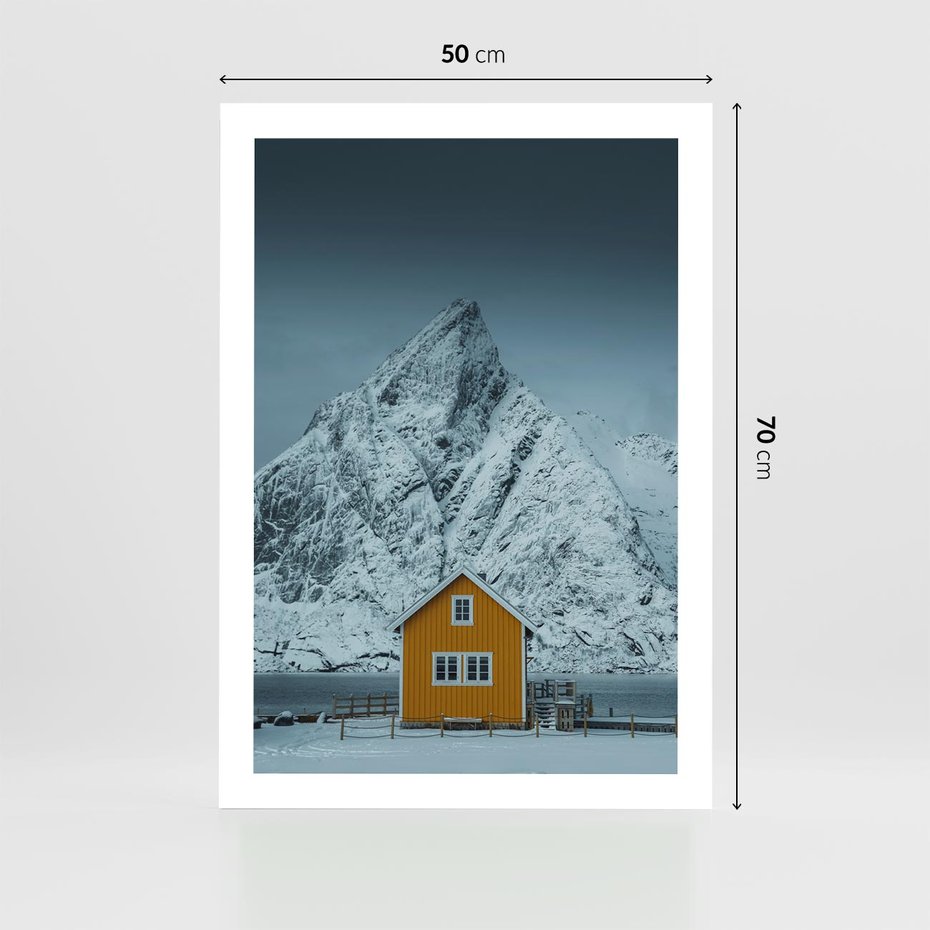 Plakat bez ramy 50x70 - Urok Norweskich Domków - Skandynawia, Norwegia