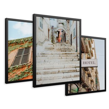 Zestaw obrazy w ramie 50x70 galeria - Podróż, Włochy, hotel, wakacje - rama czarna