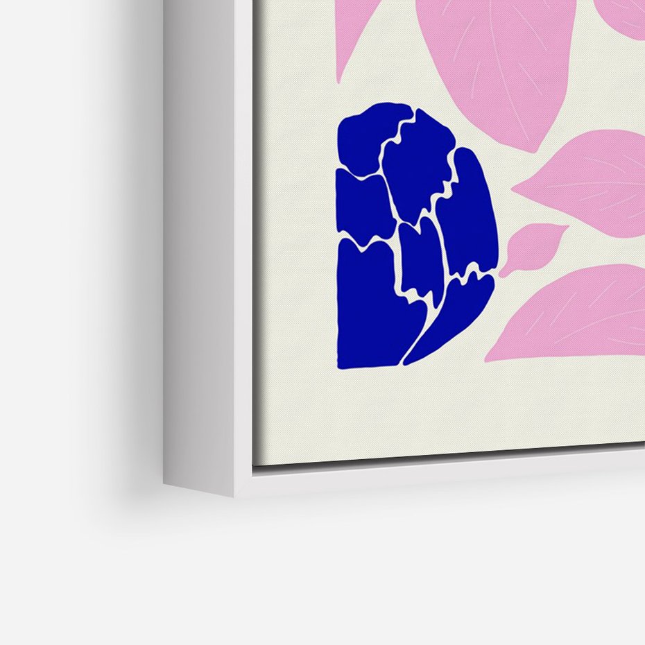 Obraz w ramie 70x100 - Impresje deszczu - nowoczesna kompozycja, kwiaty - rama biała