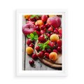 Plakat w ramie 50x70 - Owoce w restauracji artystycznie - owoce, restauracja - rama biała