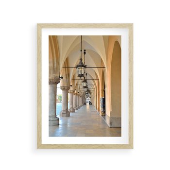 Plakat w ramie 40x50 - Uliczka w perspektywie czasu - uliczka, perspektywa - rama drewno