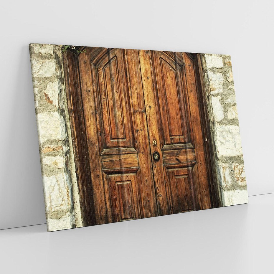 Obraz na płótnie 120x80 - Tajemnicze stare drzwi - stare, drzwi