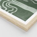 Plakat w ramie 40x50 - Inspirujące Zawiłości Zieleni - abstrakcyjny kształt, zielony plakat - rama drewno