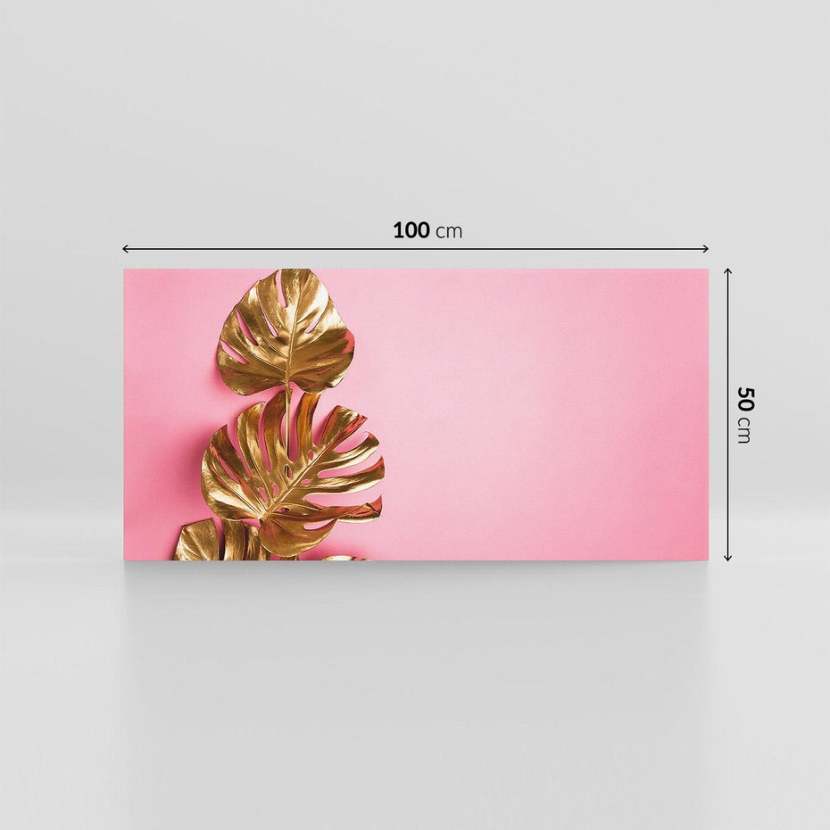 Obraz na płótnie 100x50 - Luksusowa Elegancja - złote, liście