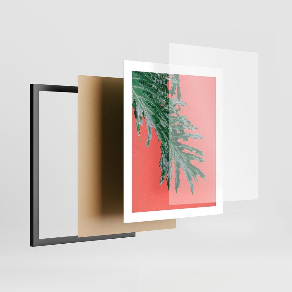 Plakat w ramie 40x50 - Energetyczna Eksplozja Natury - liście, kolor - rama czarna