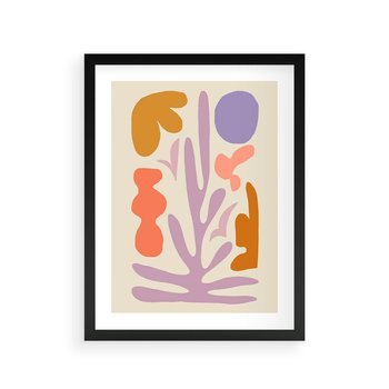 Plakat w ramie 50x70 - Przenikająca Harmonia - abstrakcyjny obraz, pastelowe kolory - rama czarna