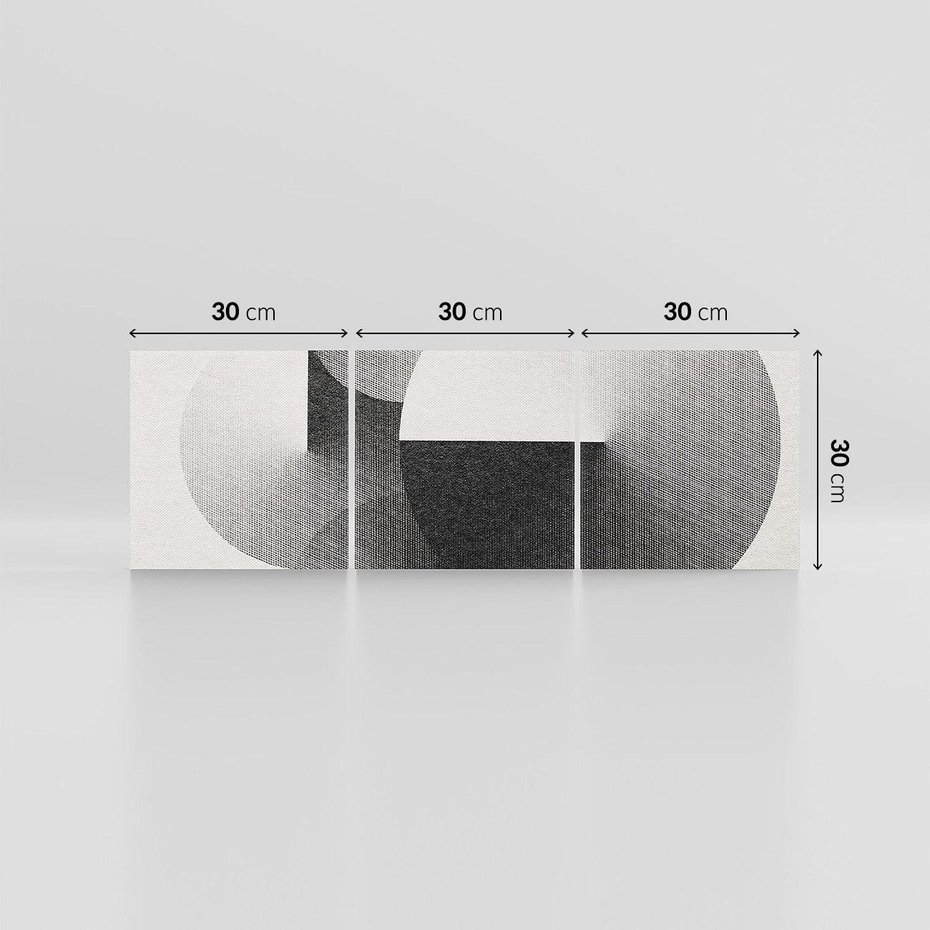 Obraz na płótnie 90x30 - Taniec Szarych Okręgów - graficzne, geometryczne kształty