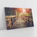 Obraz na płótnie 120x80 - Optyczne wrażenie na drewnianym moście - most, drewniany