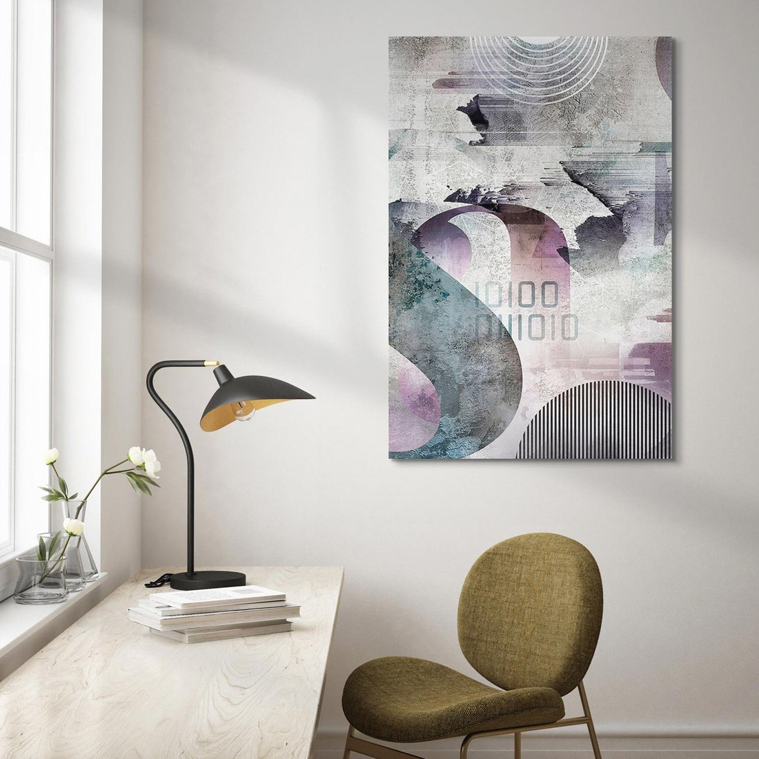 Obraz na płótnie 70x100 - Nocne opowieści w barwach - typografia, abstrakcja