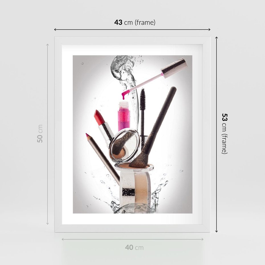 Plakat w ramie 40x50 - Moda, makijaż i relaks - moda, makijaż - rama biała