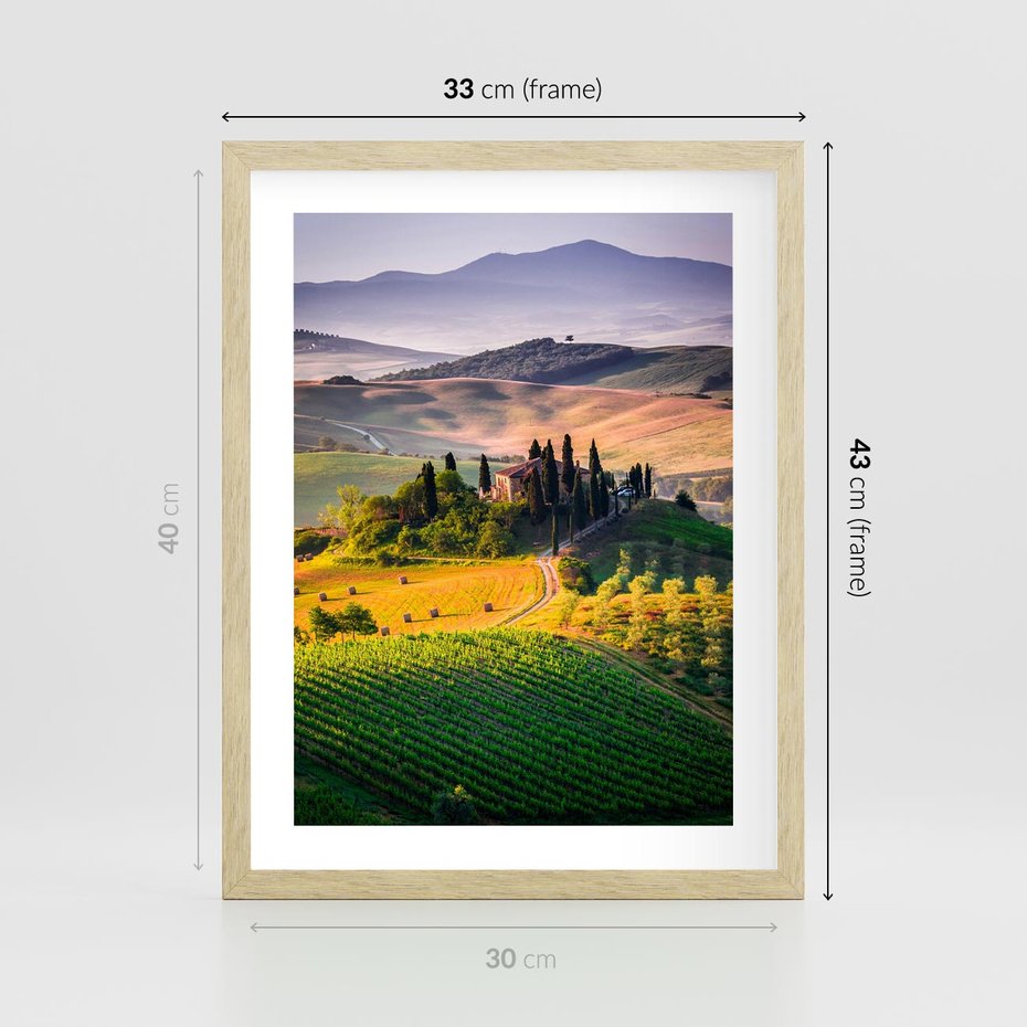 Plakat w ramie 30x40 - Pejzaż w perspektywie - pejzaż, perspektywa - rama drewno