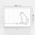 Obraz w ramie 120x80 - Koci Szkic - szkic, line art - rama biała
