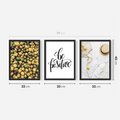 Zestaw obrazy w ramie 30x40 galeria - Cytryny, optymizm, typografia, napis - rama czarna