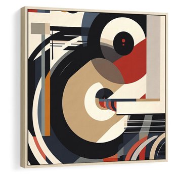 Obraz w ramie 50x50 - Wibracje Marzeń - abstrakcyjny obraz, geometryczne koła - rama drewno