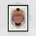 Plakat w ramie 30x40 - Abstrakcja w Odcieniach Brązu i Beżu - geometria, abstrakcyjna grafika - rama czarna
