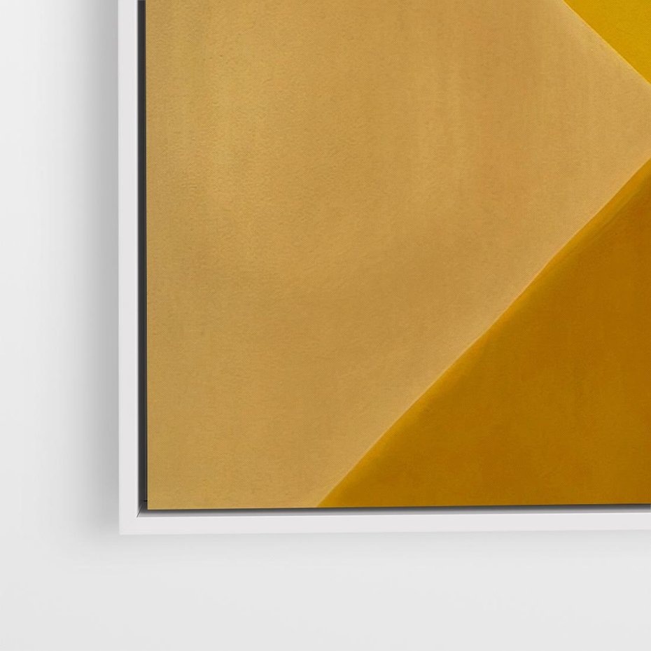 Obraz w ramie 50x50 - Harmonia migoczących ognisk - intensywne ciepłe kolory, słoneczny żółty - rama biała